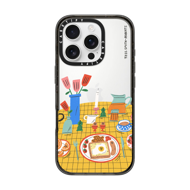 Tess Smith-Roberts x CASETiFY iPhone 16 Pro ケース ブラック インパクトケース Breakfast