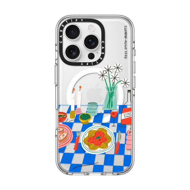 Tess Smith-Roberts x CASETiFY iPhone 16 Pro ケース クリア クリア ケース MagSafe対応 Spaghetti