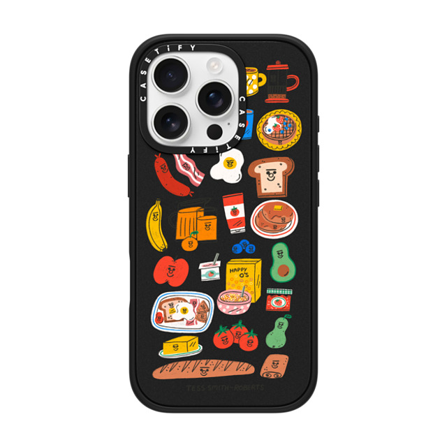 Tess Smith-Roberts x CASETiFY iPhone 16 Pro ケース マットブラック インパクトケース Breakfast Bits