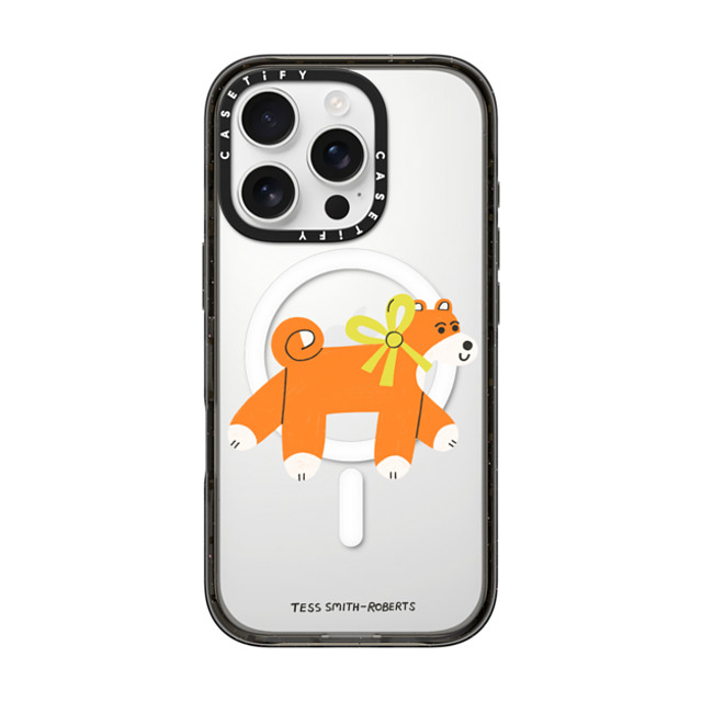 Tess Smith-Roberts x CASETiFY iPhone 16 Pro ケース Dog,Animal ブラック インパクトケース MagSafe対応 Shiba Back to School Tess Smith-Roberts x CASETiFY iPhone 16 Pro ケース Dog,Animal ブラック インパクトケース MagSafe対応 Shiba Back to School