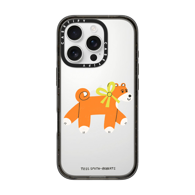 Tess Smith-Roberts x CASETiFY iPhone 16 Pro ケース Dog,Animal ブラック インパクトケース Shiba Back to School Tess Smith-Roberts x CASETiFY iPhone 16 Pro ケース Dog,Animal ブラック インパクトケース Shiba Back to School