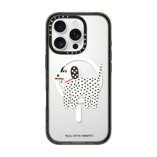 Tess Smith-Roberts x CASETiFY iPhone 16 Pro ケース ブラック インパクトケース MagSafe対応 Dalmatian