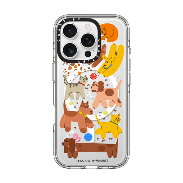 Tess Smith-Roberts x CASETiFY iPhone 16 Pro ケース クリア クリア ケース MagSafe対応 Cats and Dogs