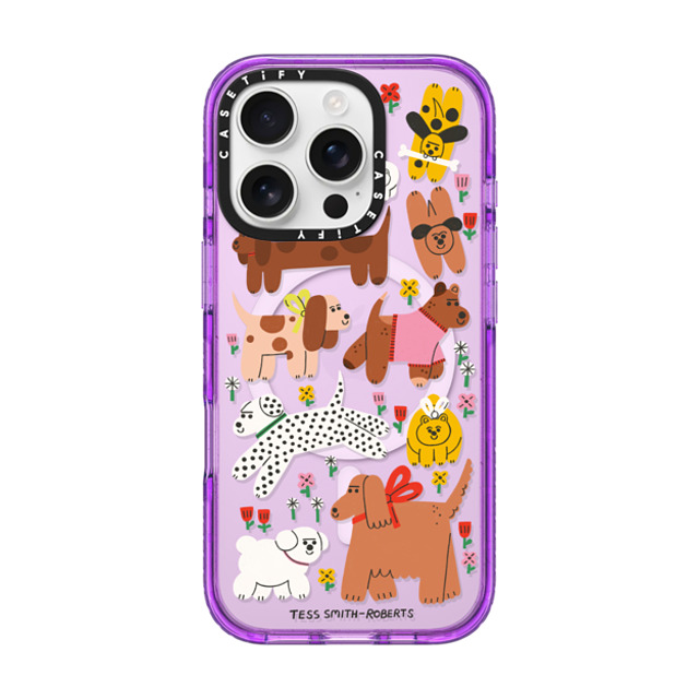 Tess Smith-Roberts x CASETiFY iPhone 16 Pro Case パープル Impact Case MagSafe Compatible Dogs in the meadow Tess Smith-Roberts x CASETiFY iPhone 16 Pro Case パープル Impact Case MagSafe Compatible Dogs in the meadow