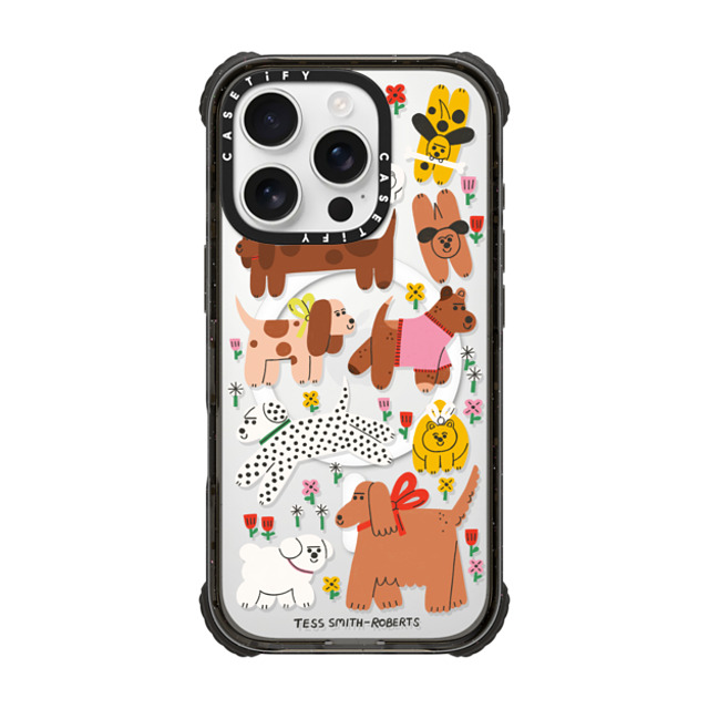Tess Smith-Roberts x CASETiFY iPhone 16 Pro Case Black ウルトラ インパクトケース MagSafe 対応 Dogs in the meadow Tess Smith-Roberts x CASETiFY iPhone 16 Pro Case Black ウルトラ インパクトケース MagSafe 対応 Dogs in the meadow