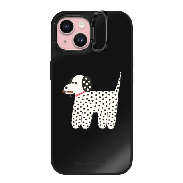 Tess Smith-Roberts x CASETiFY iPhone 15 ケース Black on Black ミラー リングスタンドケース MagSafe対応 Dalmatian