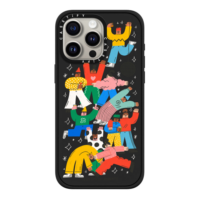 Tess Smith-Roberts x CASETiFY iPhone 15 Pro Max ケース マットブラック インパクトケース MagSafe対応 Party People