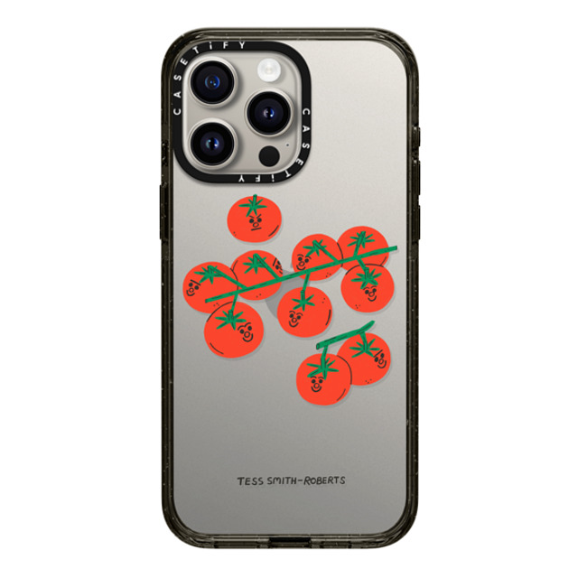 Tess Smith-Roberts x CASETiFY iPhone 15 Pro Max ケース ブラック インパクトケース Cherry Tomatoes