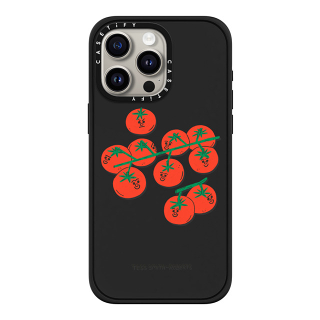 Tess Smith-Roberts x CASETiFY iPhone 15 Pro Max ケース マットブラック インパクトケース MagSafe対応 Cherry Tomatoes