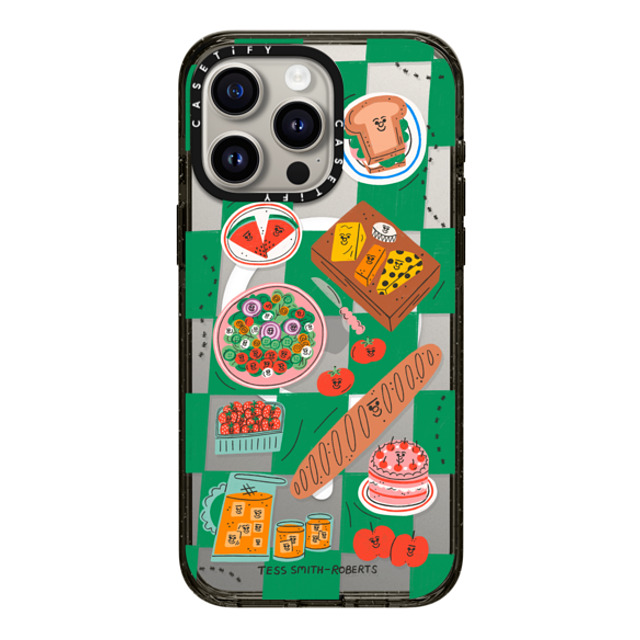 Tess Smith-Roberts x CASETiFY iPhone 15 Pro Max ケース ブラック インパクトケース MagSafe対応 Picnic