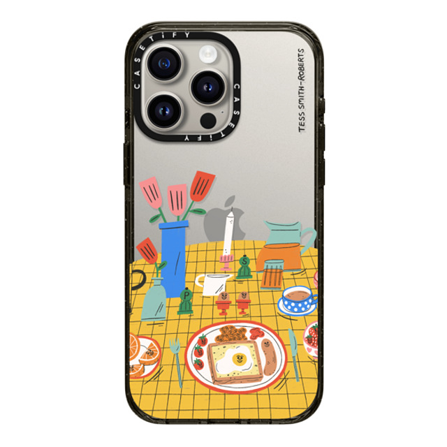 Tess Smith-Roberts x CASETiFY iPhone 15 Pro Max ケース ブラック インパクトケース Breakfast