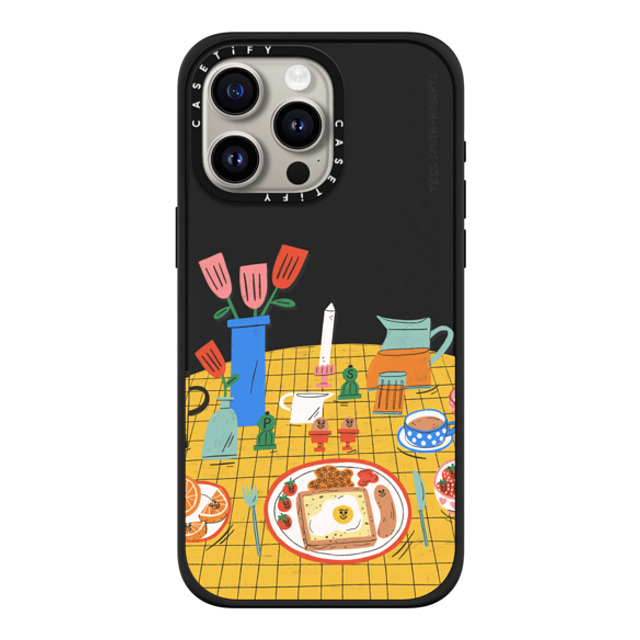 Tess Smith-Roberts x CASETiFY iPhone 15 Pro Max ケース マットブラック インパクトケース MagSafe対応 Breakfast