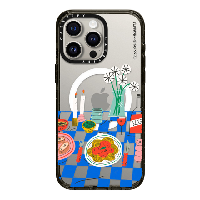 Tess Smith-Roberts x CASETiFY iPhone 15 Pro Max ケース ブラック インパクトケース MagSafe対応 Spaghetti