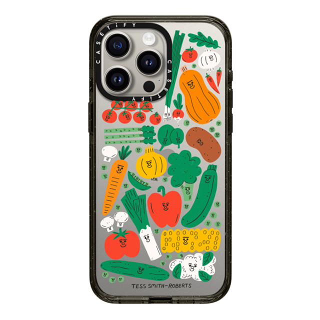 Tess Smith-Roberts x CASETiFY iPhone 15 Pro Max ケース ブラック インパクトケース Veggies