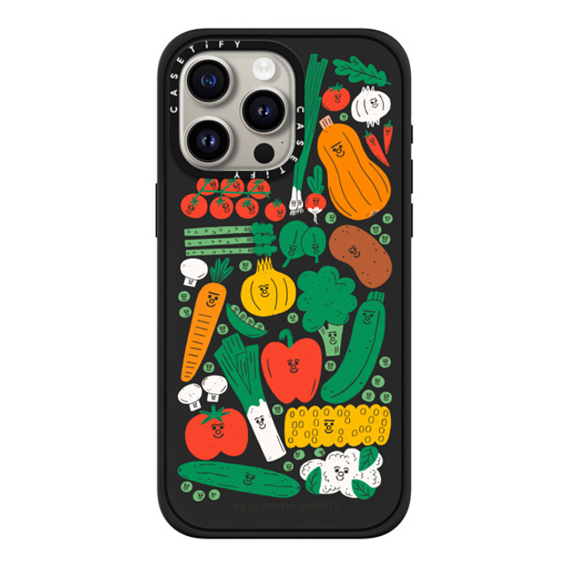 Tess Smith-Roberts x CASETiFY iPhone 15 Pro Max ケース マットブラック インパクトケース MagSafe対応 Veggies