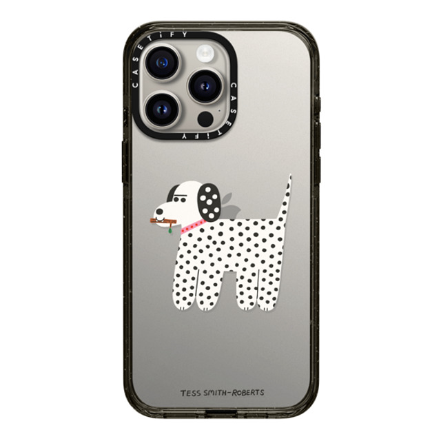 Tess Smith-Roberts x CASETiFY iPhone 15 Pro Max ケース ブラック インパクトケース Dalmatian