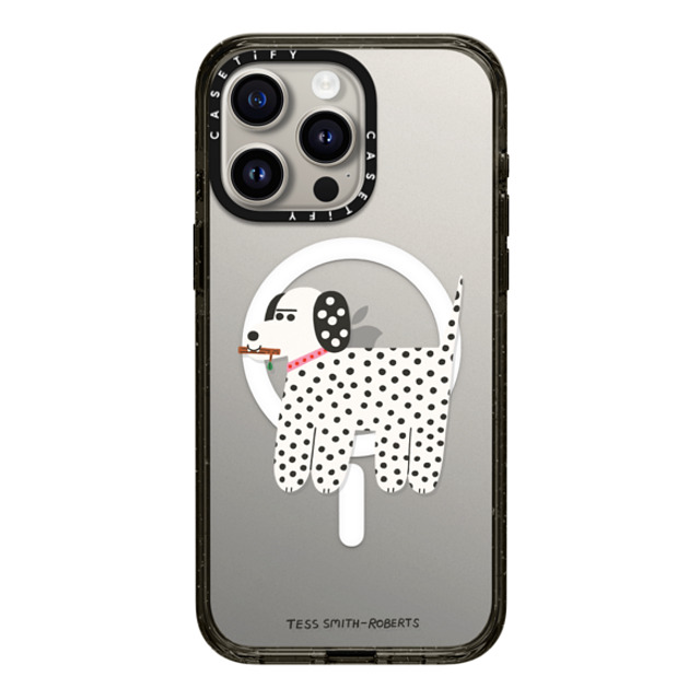 Tess Smith-Roberts x CASETiFY iPhone 15 Pro Max ケース ブラック インパクトケース MagSafe対応 Dalmatian