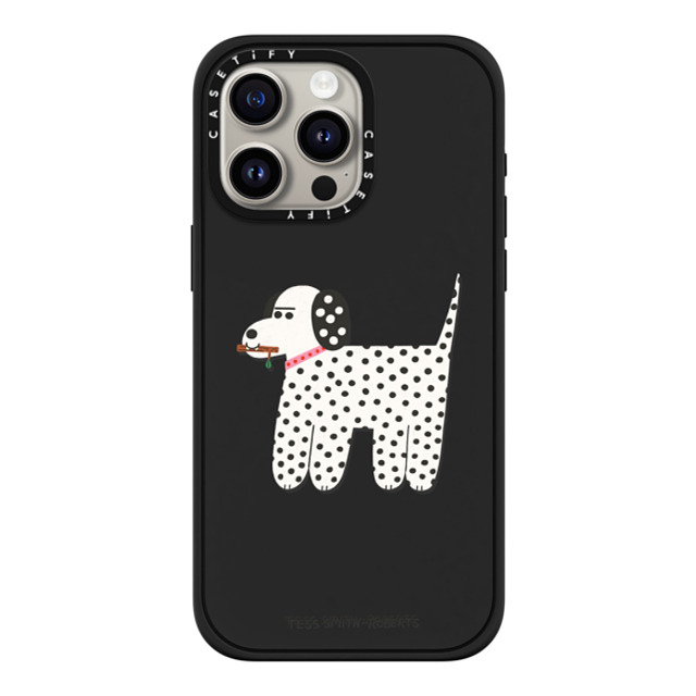 Tess Smith-Roberts x CASETiFY iPhone 15 Pro Max ケース マットブラック インパクトケース MagSafe対応 Dalmatian