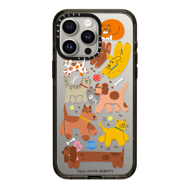 Tess Smith-Roberts x CASETiFY iPhone 15 Pro Max ケース ブラック インパクトケース Cats and Dogs