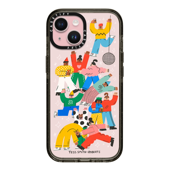 Tess Smith-Roberts x CASETiFY iPhone 15 ケース ブラック インパクトケース Party People