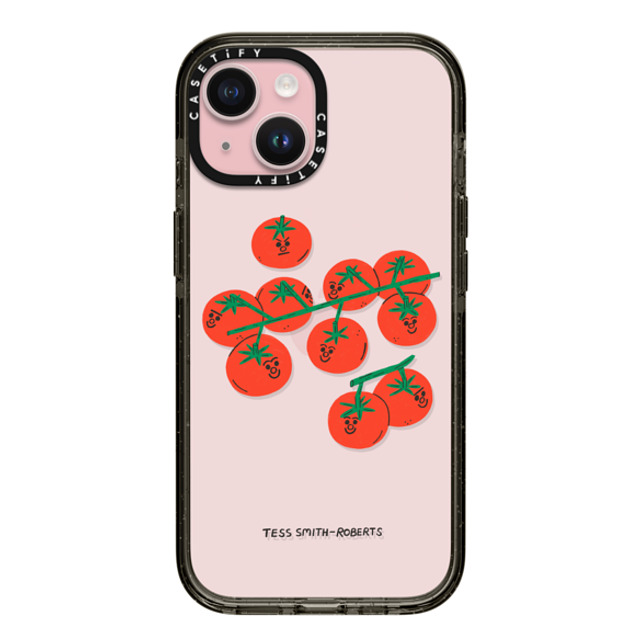 Tess Smith-Roberts x CASETiFY iPhone 15 ケース ブラック インパクトケース Cherry Tomatoes