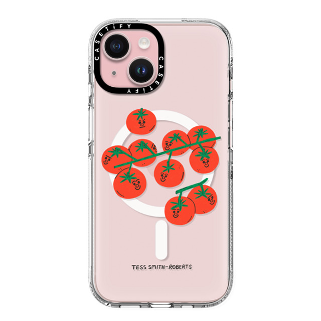 Tess Smith-Roberts x CASETiFY iPhone 15 ケース クリア クリア ケース MagSafe対応 Cherry Tomatoes