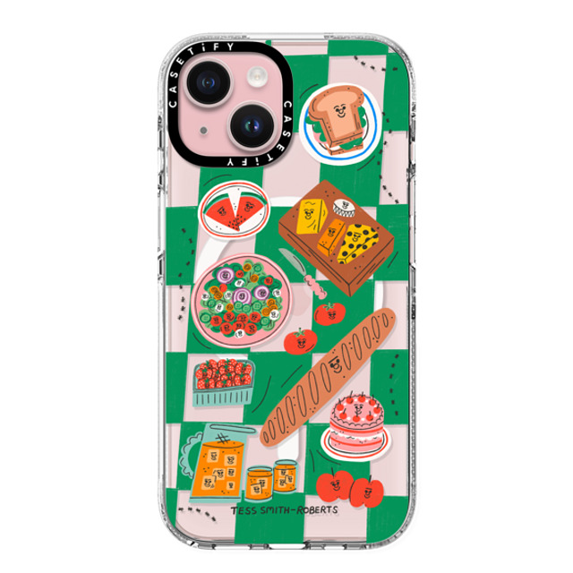 Tess Smith-Roberts x CASETiFY iPhone 15 ケース クリア クリア ケース MagSafe対応 Picnic