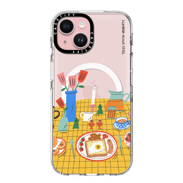 Tess Smith-Roberts x CASETiFY iPhone 15 ケース クリア クリア ケース MagSafe対応 Breakfast