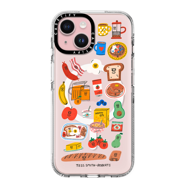 Tess Smith-Roberts x CASETiFY iPhone 15 ケース クリア クリア ケース MagSafe対応 Breakfast Bits