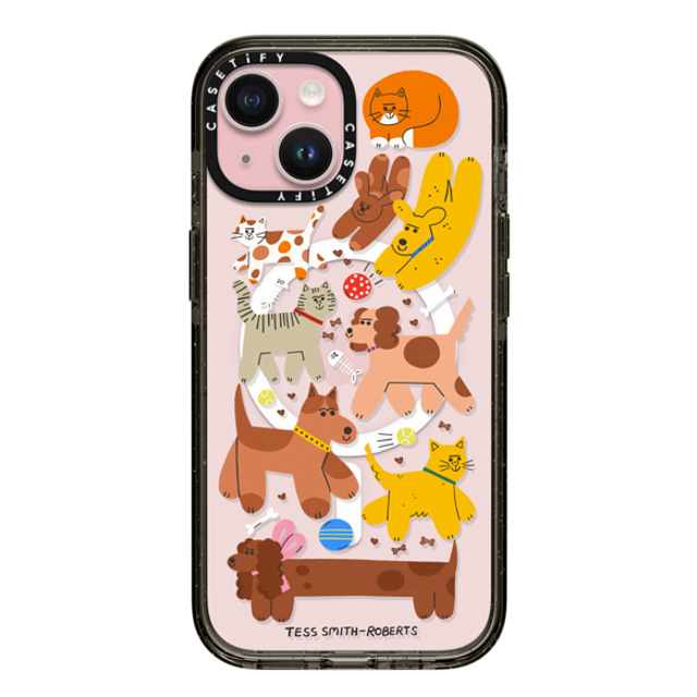 Tess Smith-Roberts x CASETiFY iPhone 15 Case Cat,Dog Black Impact Case MagSafe Compatible Cats and Dogs Father's Day Tess Smith-Roberts x CASETiFY iPhone 15 Case Cat,Dog Black Impact Case MagSafe Compatible Cats and Dogs Father's Day