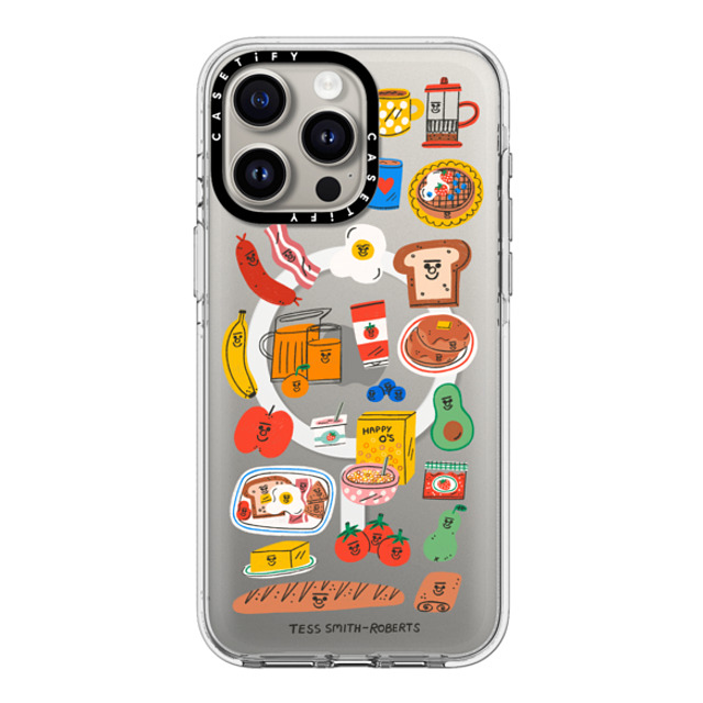 Tess Smith-Roberts x CASETiFY iPhone 15 Pro Max ケース クリア クリア ケース MagSafe対応 Breakfast Bits