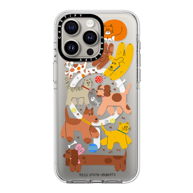 Tess Smith-Roberts x CASETiFY iPhone 15 Pro Max ケース クリア クリア ケース MagSafe対応 Cats and Dogs