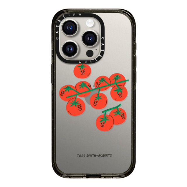 Tess Smith-Roberts x CASETiFY iPhone 15 Pro ケース ブラック インパクトケース Cherry Tomatoes