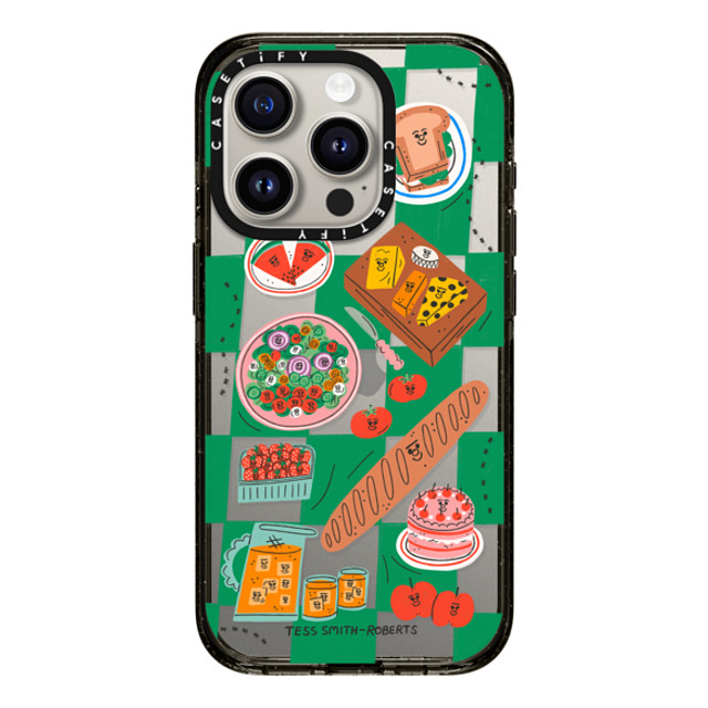 Tess Smith-Roberts x CASETiFY iPhone 15 Pro ケース ブラック インパクトケース Picnic