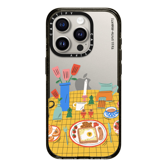 Tess Smith-Roberts x CASETiFY iPhone 15 Pro ケース ブラック インパクトケース Breakfast