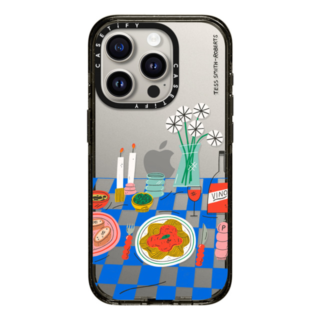 Tess Smith-Roberts x CASETiFY iPhone 15 Pro ケース ブラック インパクトケース Spaghetti