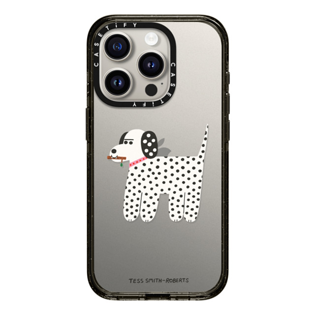 Tess Smith-Roberts x CASETiFY iPhone 15 Pro ケース ブラック インパクトケース Dalmatian