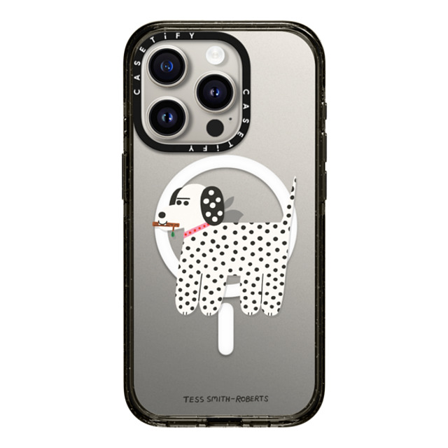 Tess Smith-Roberts x CASETiFY iPhone 15 Pro ケース ブラック インパクトケース MagSafe対応 Dalmatian