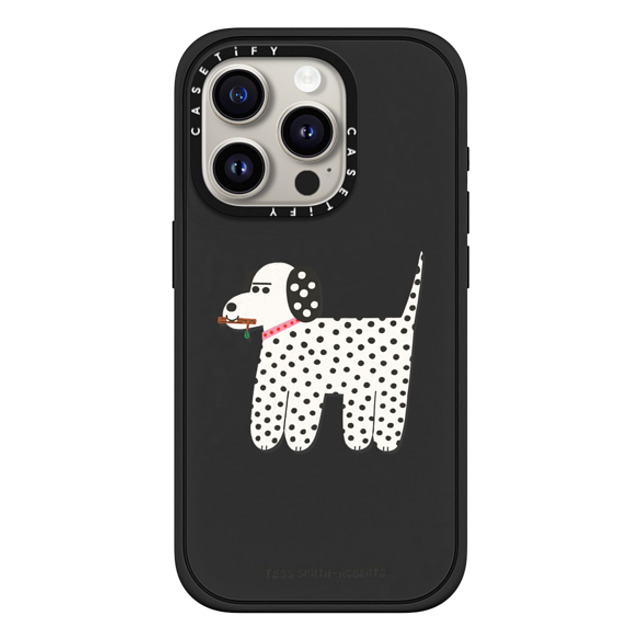 Tess Smith-Roberts x CASETiFY iPhone 15 Pro ケース マットブラック インパクトケース MagSafe対応 Dalmatian