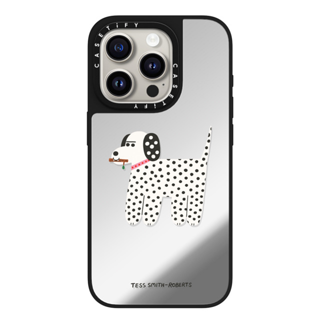 Tess Smith-Roberts x CASETiFY iPhone 15 Pro Case Silver on Black ミラーケース MagSafe対応 Dalmatian Tess Smith-Roberts x CASETiFY iPhone 15 Pro Case Silver on Black ミラーケース MagSafe対応 Dalmatian
