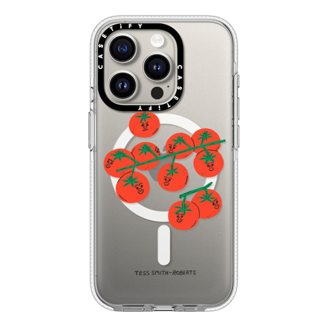 Tess Smith-Roberts x CASETiFY iPhone 15 Pro ケース クリア クリア ケース MagSafe対応 Cherry Tomatoes