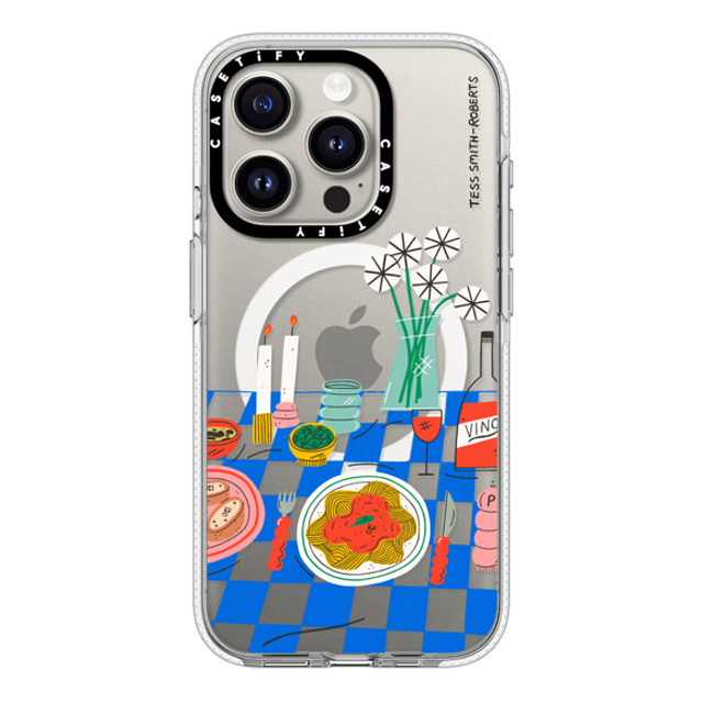 Tess Smith-Roberts x CASETiFY iPhone 15 Pro ケース クリア クリア ケース MagSafe対応 Spaghetti