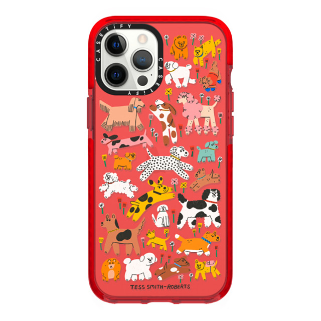 Tess Smith-Roberts x CASETiFY iPhone 12 Pro Max ケース レッド インパクトケース Dogs