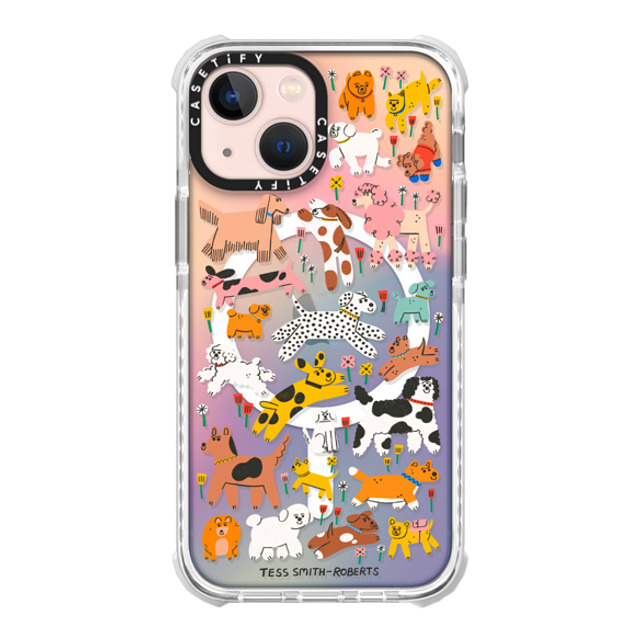 Tess Smith-Roberts x CASETiFY iPhone 13 Mini ケース オーロラ (レインボー) ウルトラ インパクトケース MagSafe 対応 Dogs