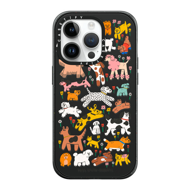 Tess Smith-Roberts x CASETiFY iPhone 14 Pro ケース マットブラック インパクトケース MagSafe対応 Dogs