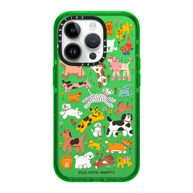 Tess Smith-Roberts x CASETiFY iPhone 14 Pro ケース グリーン インパクトケース Dogs