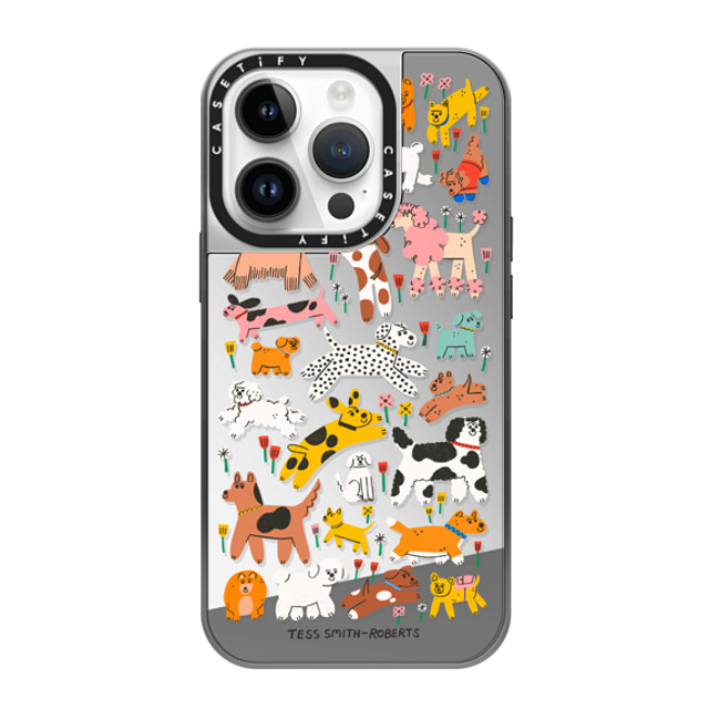 Tess Smith-Roberts x CASETiFY iPhone 14 Pro Case Cartoon シルバー (シルバーバンパー) ミラーケース MagSafe対応 Dogs Father's Day Tess Smith-Roberts x CASETiFY iPhone 14 Pro Case Cartoon シルバー (シルバーバンパー) ミラーケース MagSafe対応 Dogs Father's Day