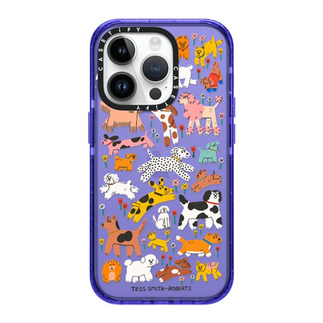 Tess Smith-Roberts x CASETiFY iPhone 14 Pro Case Cartoon Peri Purple Impact Case Dogs Father's Day Tess Smith-Roberts x CASETiFY iPhone 14 Pro Case Cartoon Peri Purple Impact Case Dogs Father's Day