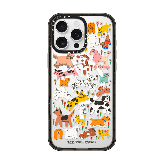 Tess Smith-Roberts x CASETiFY iPhone 16 Pro Max ケース ブラック インパクトケース MagSafe対応 Dogs