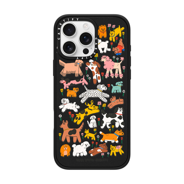 Tess Smith-Roberts x CASETiFY iPhone 16 Pro Max ケース マットブラック インパクトケース MagSafe対応 Dogs